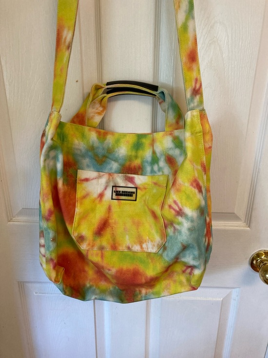like dreams Handbags - Like Dreams Tie-Dye Canvas Tote Bag in Yellow Multi-Color